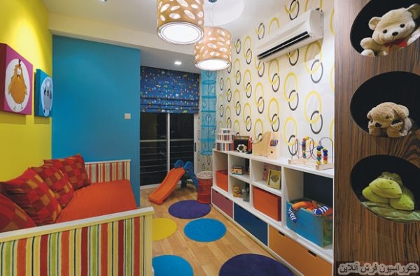 Colorful-wallpaper-idea-for-kids-playroom