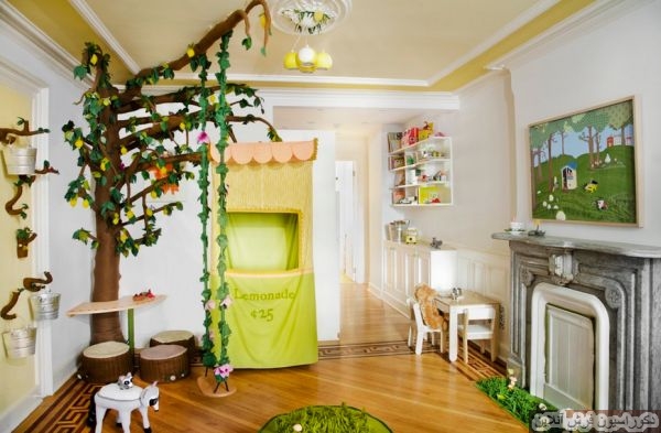 Lovely-playroom-embraces-the-enchanted-woods-theme-in-style